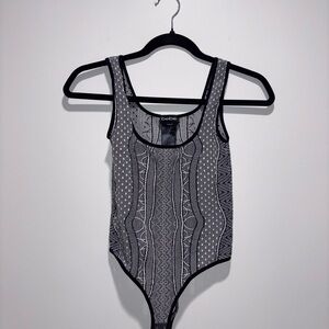 Bebe Monochrome Patterned One-Piece Swimsuit